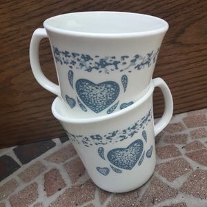 Vintage Mug Corning Ware Blue Heart Country